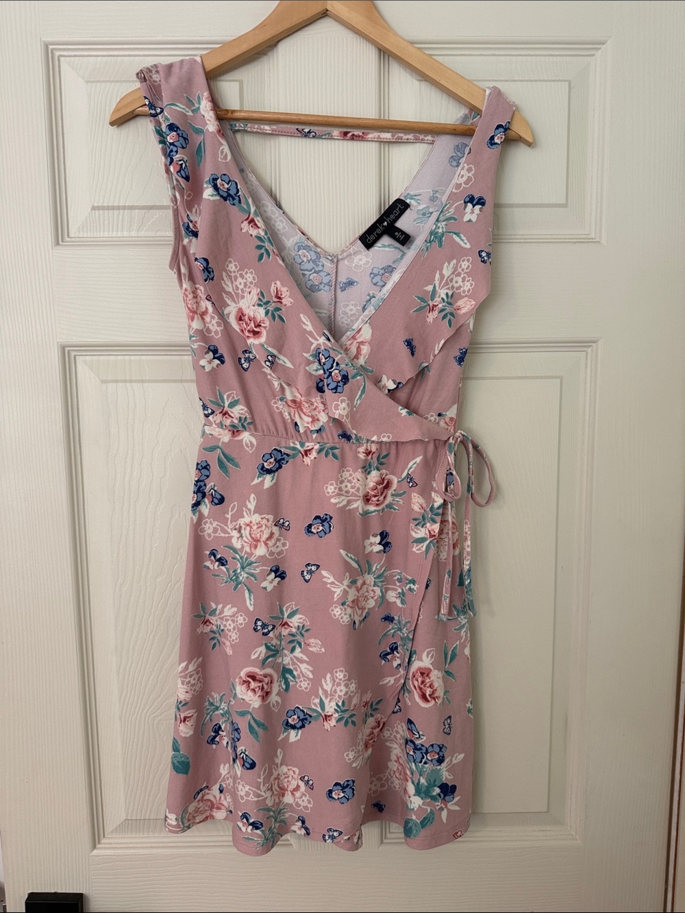 Floral Wrap Sundress in Dusty Rose